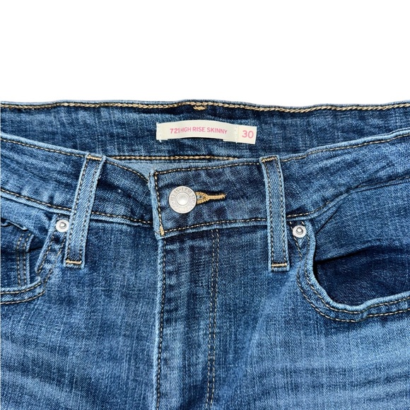 Levi's 721 High Rise Skinny Jean Dark Denim Women’s Size 30 - Picture 5 of 7